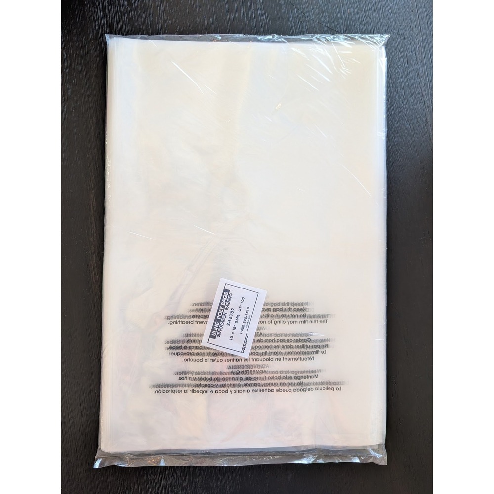 Uline Poly Bags 10x15 2 Mil Clear Printed Suffocation Warning 100 Count S-16787